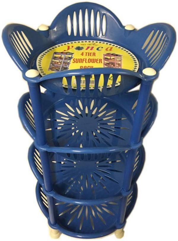 4 Tier Plastic Sunflower Storage Rack Kitchen Organizer