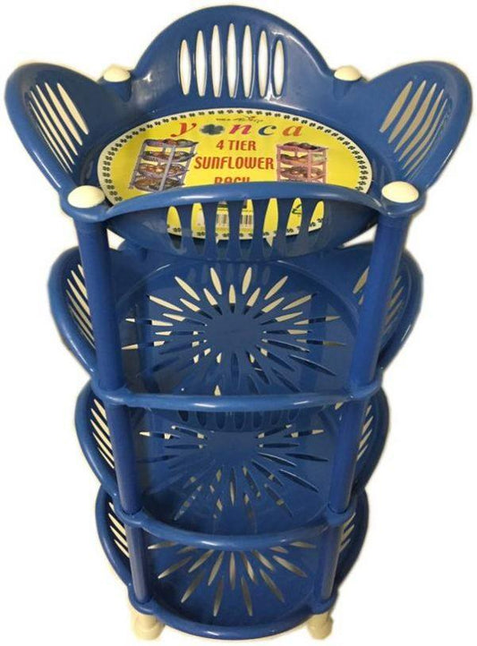 4 Tier Plastic Sunflower Storage Rack Kitchen Organizer