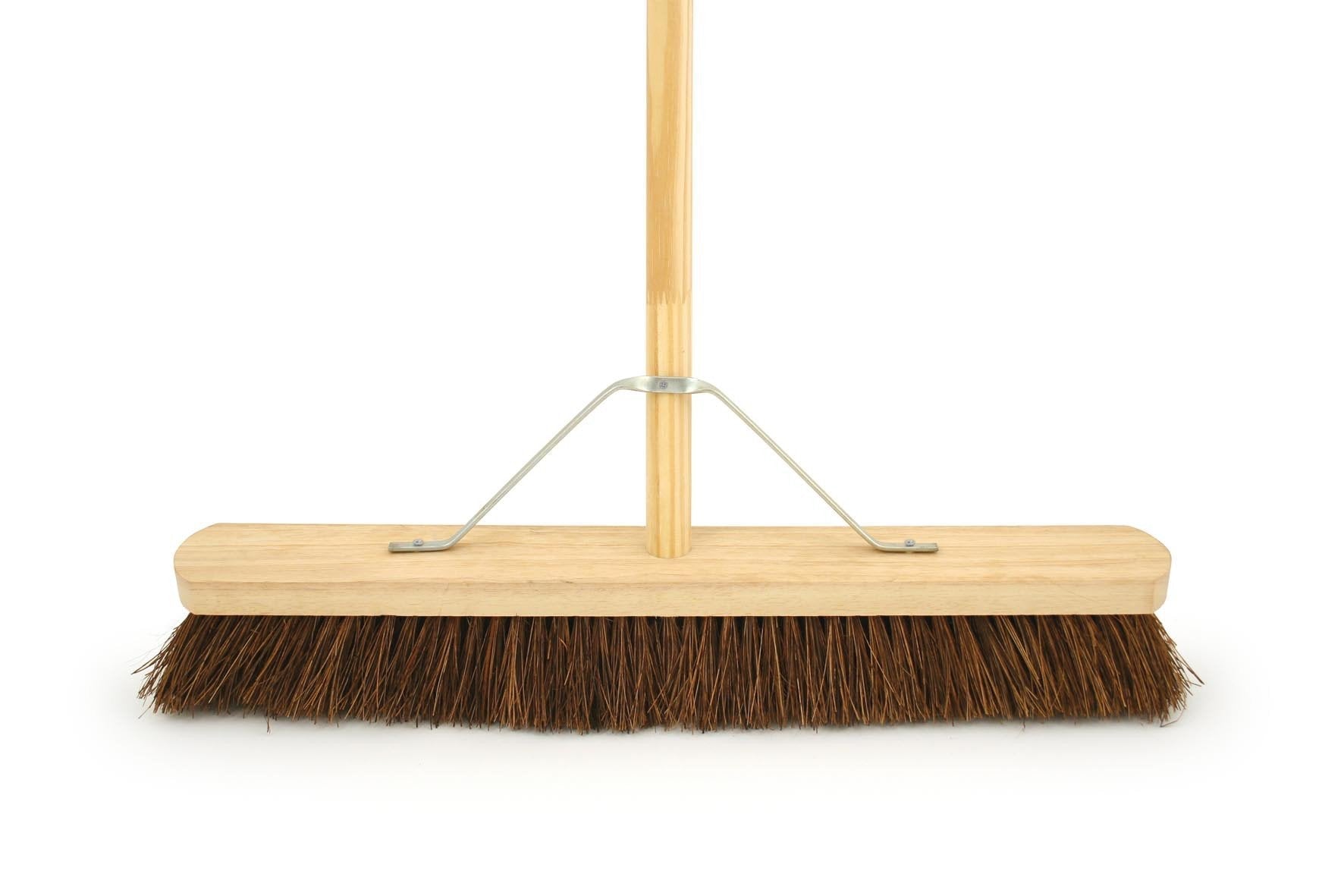 24 Stiff Bassine Fill Hard Coco Broom with Brush for Outdoor DIY Projects