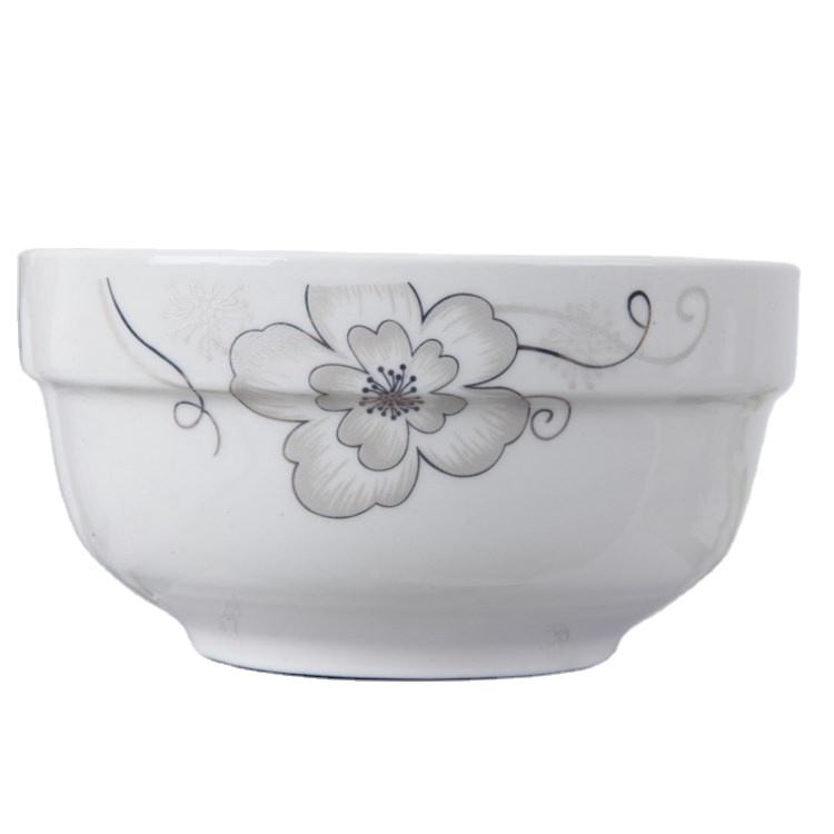 White Floral Dining Soup Bowl Elegant Tableware