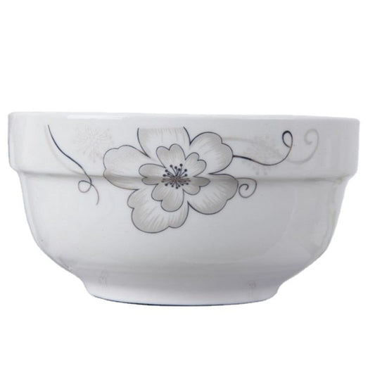 White Floral Dining Soup Bowl Elegant Tableware