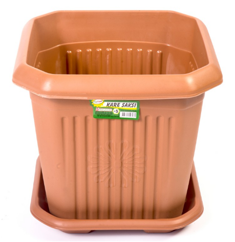 Durable N0 6 Plastic Square Plant Pot for Indoor and Outdoor Use
