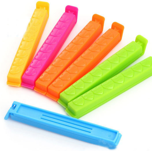 6Pack Assorted Sizes Plastic Food Storage Bag Sealing Clips