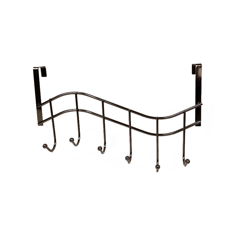 Modern Metal Coat Hook Door Hanger Rack in Black 44 cm Length