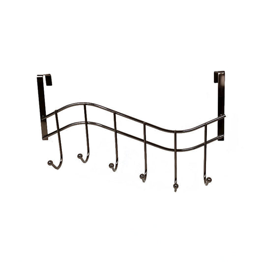 Modern Metal Coat Hook Door Hanger Rack in Black 44 cm Length
