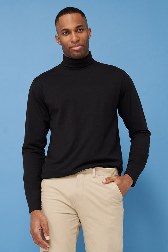 Mens Henbury RollNeck Sweatshirt Long Sleeve Knitwear Top
