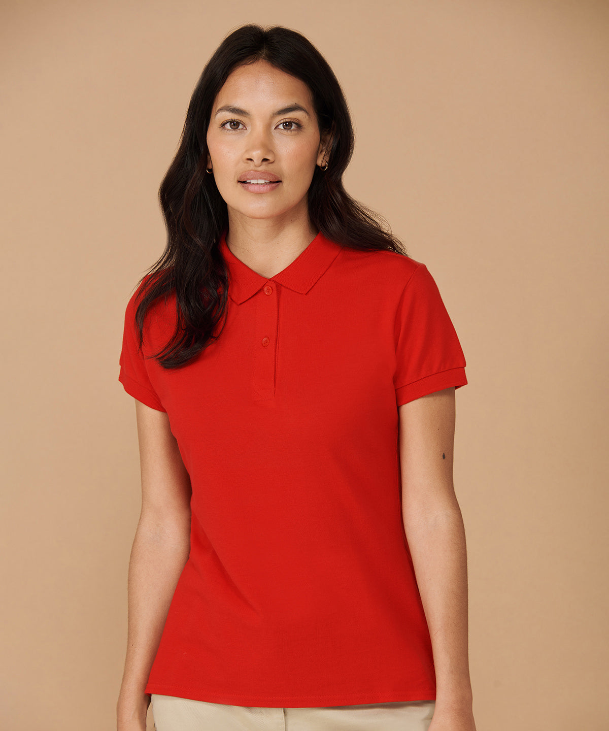 Womens Modern Fit Microfine Pique Polo Shirt