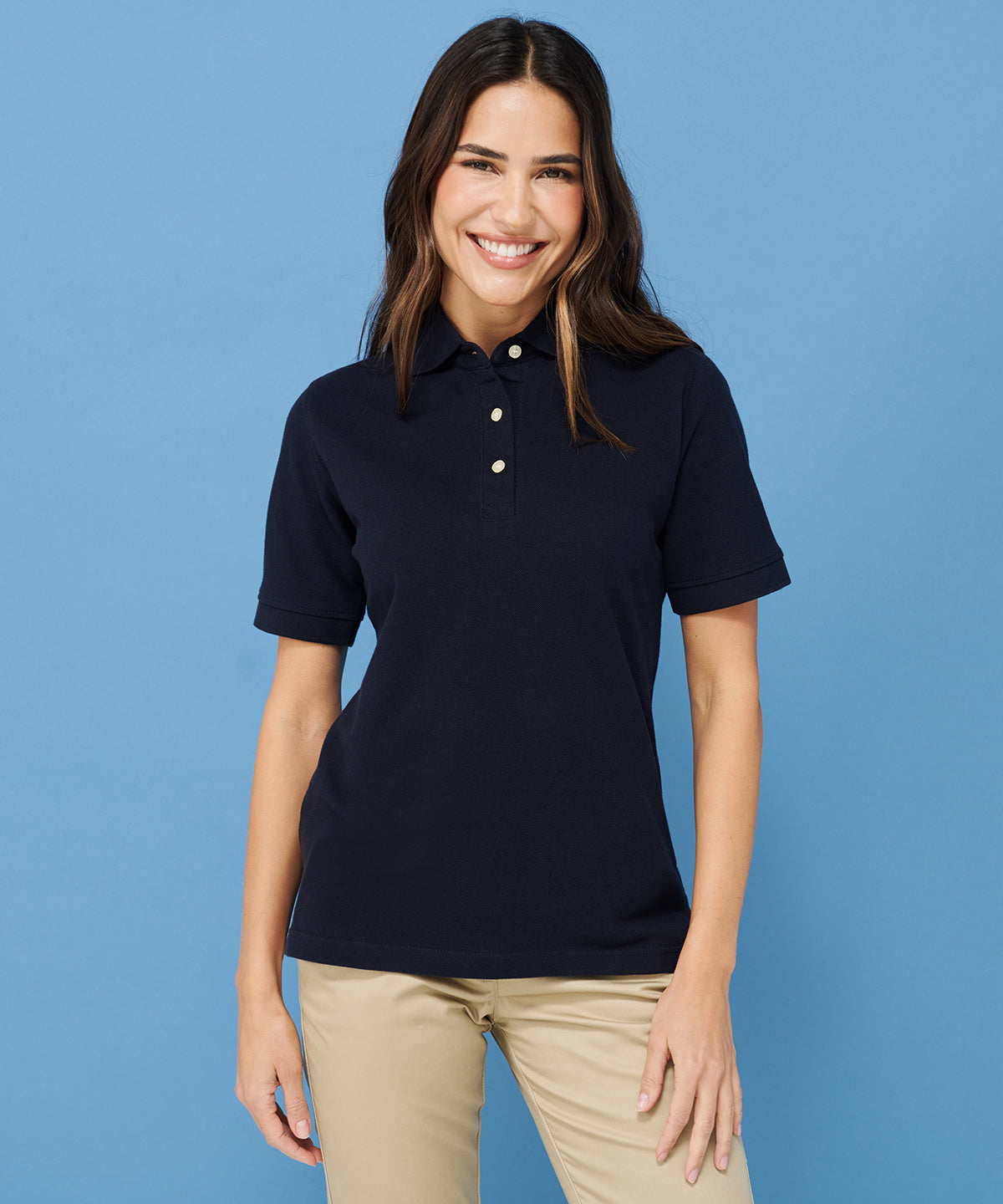 Henbury Womens Classic Cotton Pique Polo Shirt Casual Polo for Women