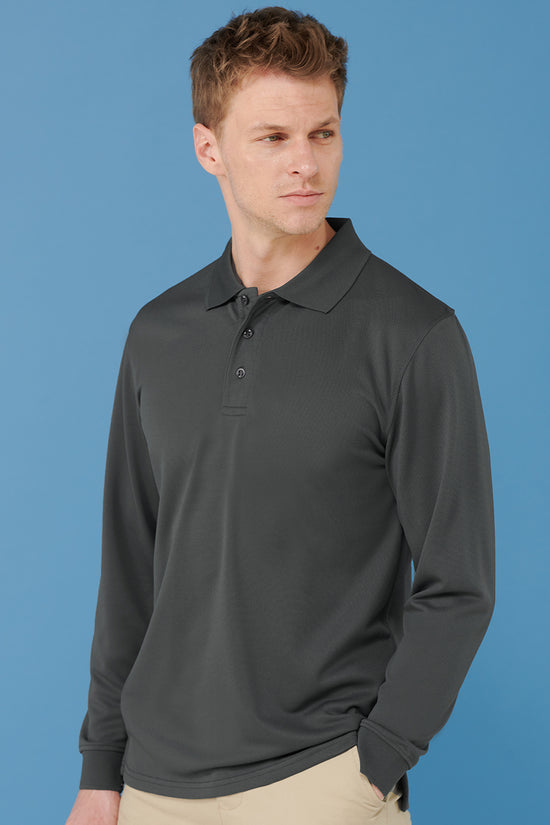 Henbury Coolplus Long Sleeve Polo Shirt Unisex Plus Sizes