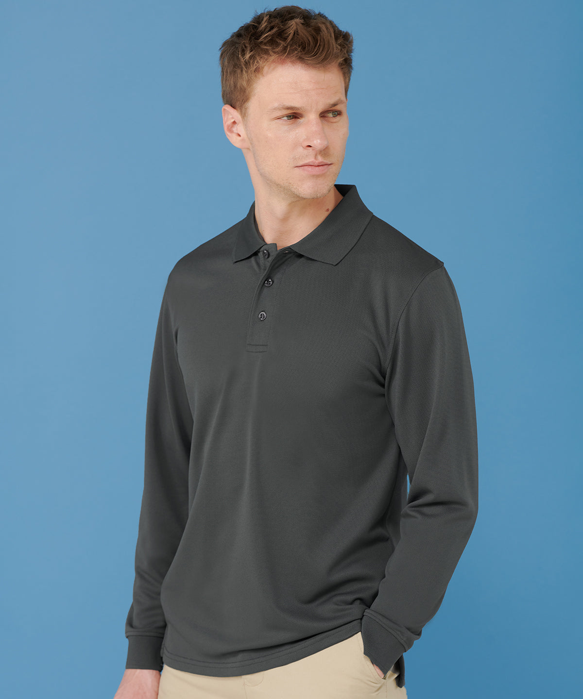 Henbury Coolplus Long Sleeve Polo Shirt Unisex Plus Sizes