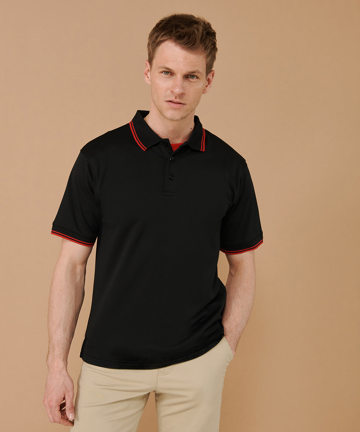 Henbury Double Tipped Coolplus Polo Shirt for Men in Plus Sizes