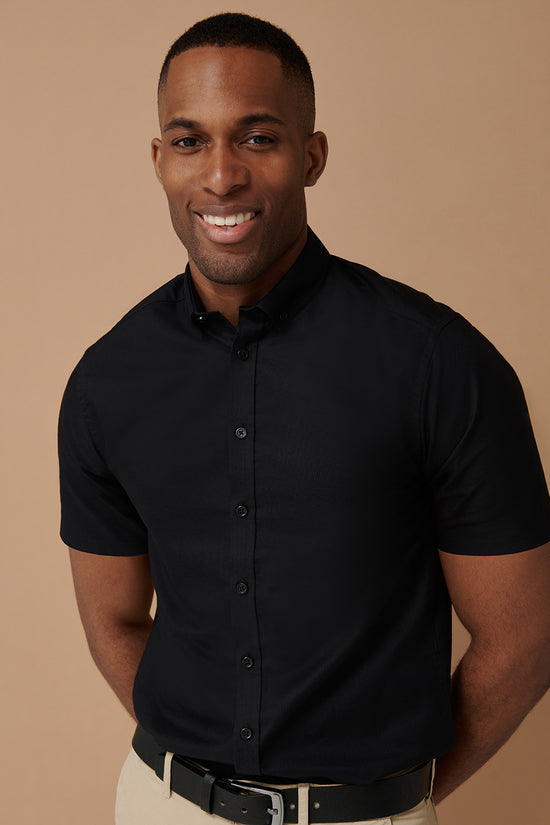 Henbury Modern Oxford Short Sleeve Shirt Regular Fit