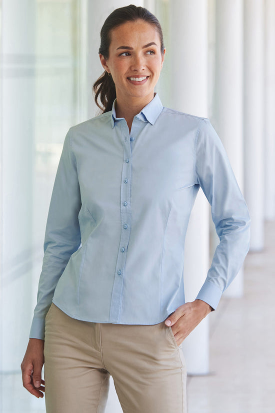 Womens Coolplus Long Sleeve Shirt CottonFeel Comfort Polyester Performance