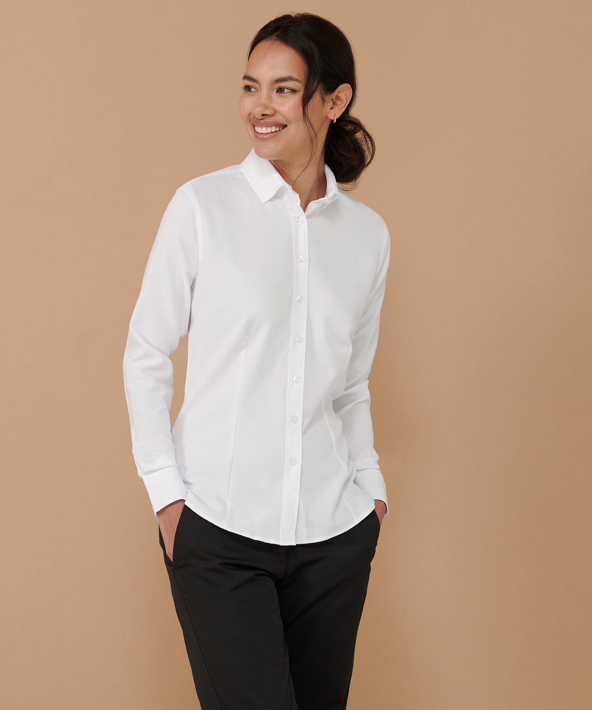 Henbury Womens Wicking Antibacterial Long Sleeve Shirt