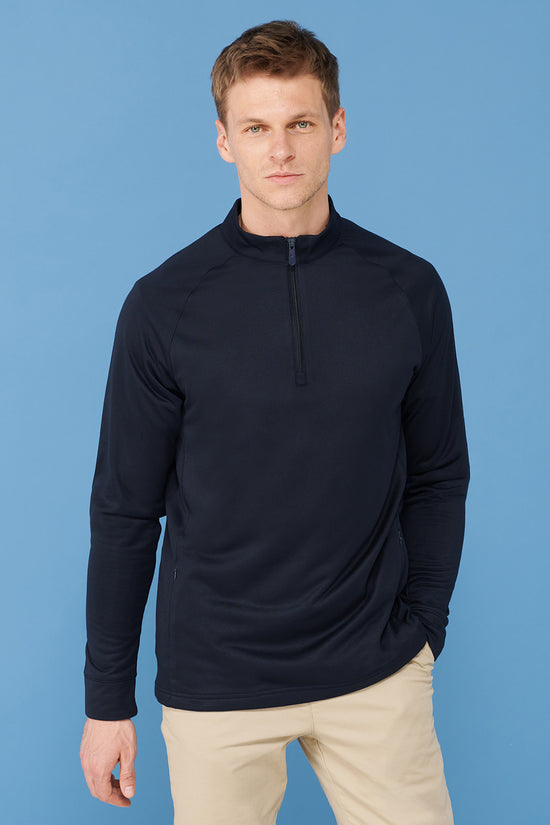 Henbury Mens QuarterZip Sweatshirt with Wicking Finish