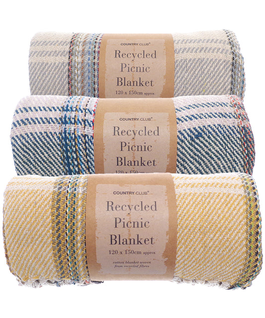 EcoFriendly Recycled Cotton Picnic Blanket Sustainable Homewares