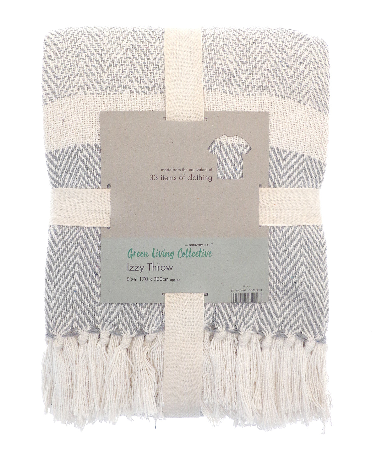 Izzy Herringbone Recycled Throw Blanket EcoFriendly Homewares