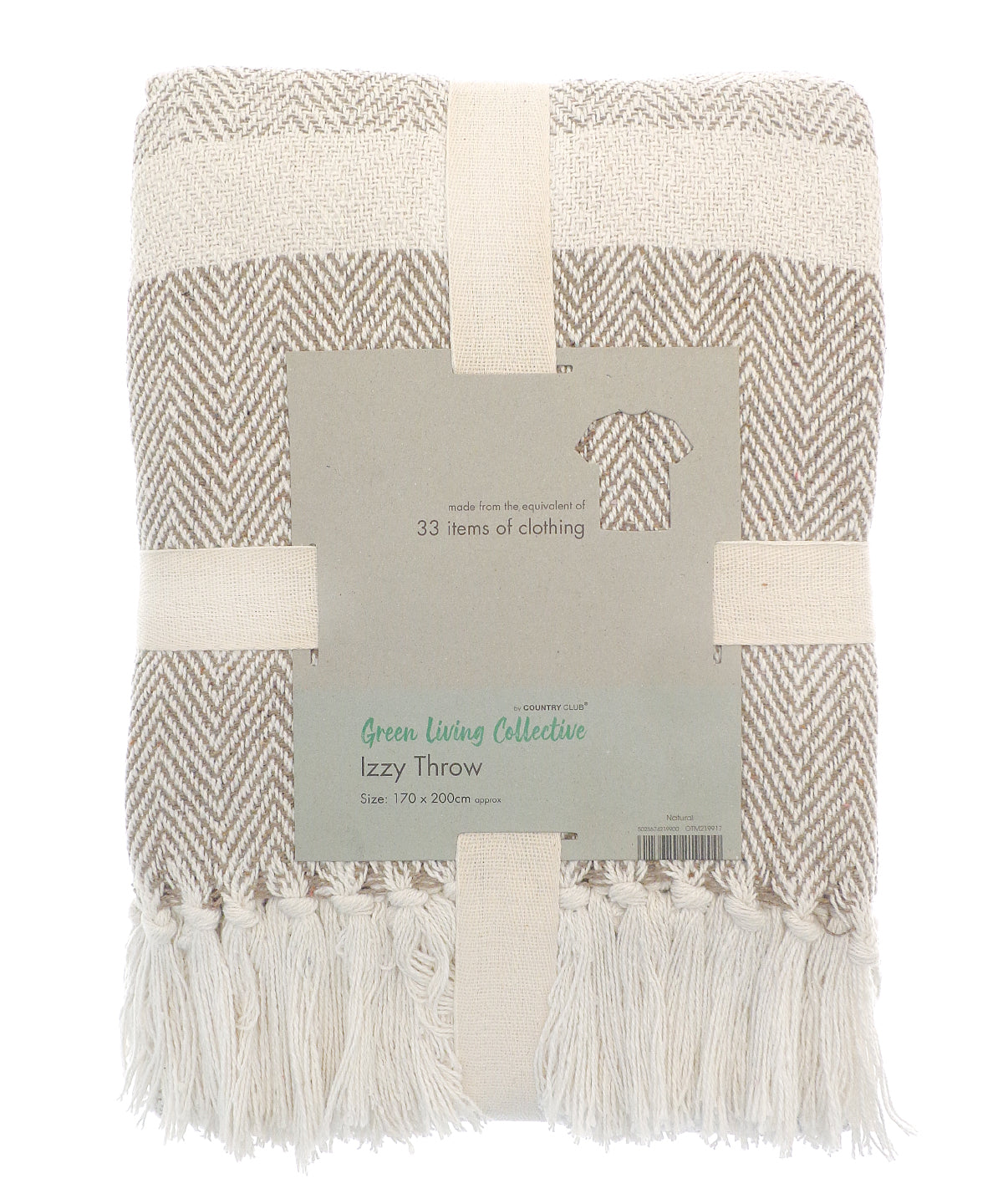 Izzy Herringbone Recycled Throw Blanket EcoFriendly Homewares