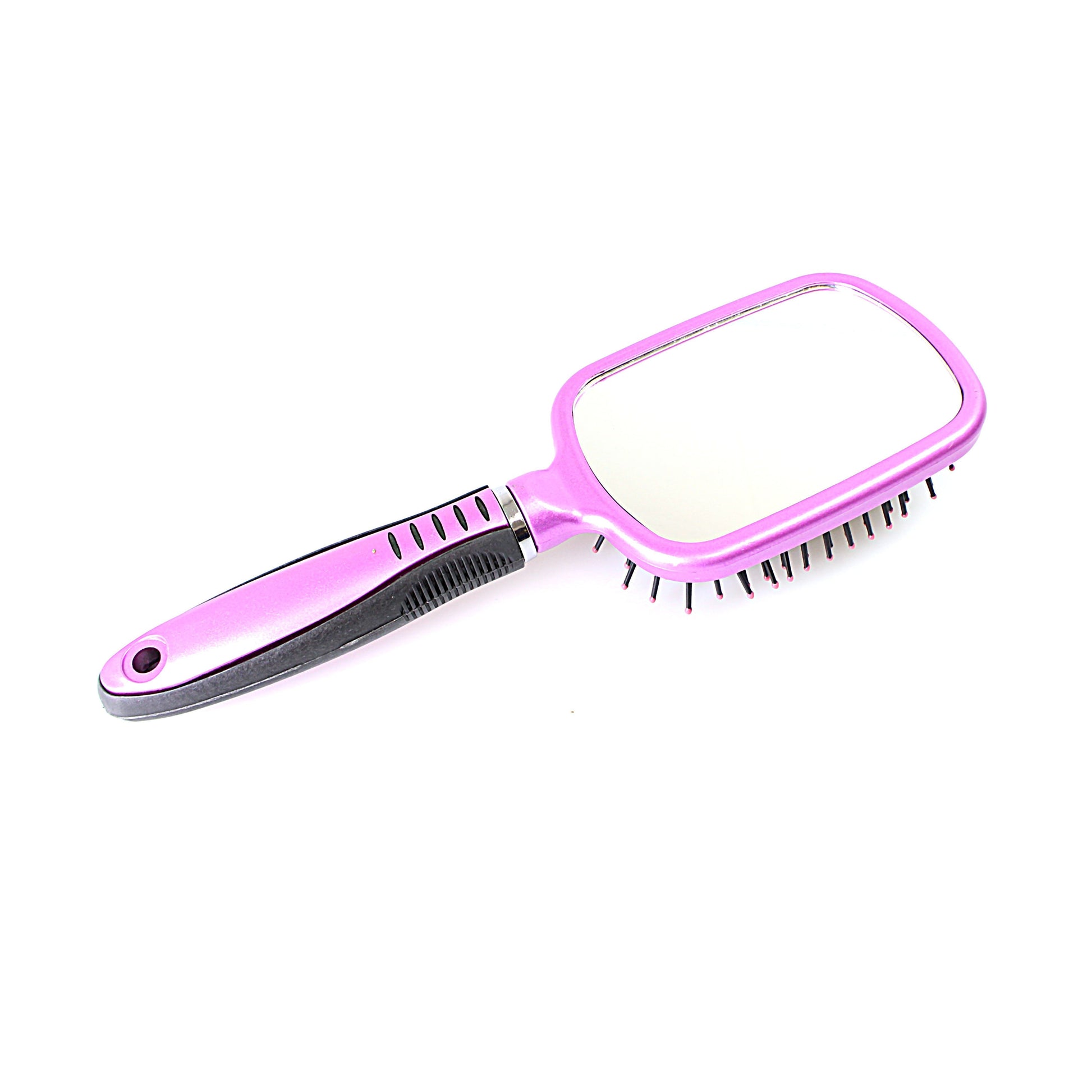 Stylish Plastic Hair Brush with Glass Mirror in Assorted Colors
