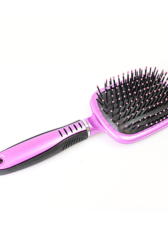 Stylish Plastic Hair Brush with Glass Mirror in Assorted Colors