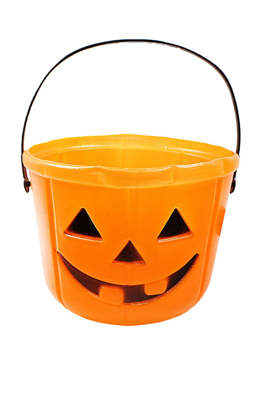 Halloween Childrens Trick Or Treat Orange Bucket Fun and Functional