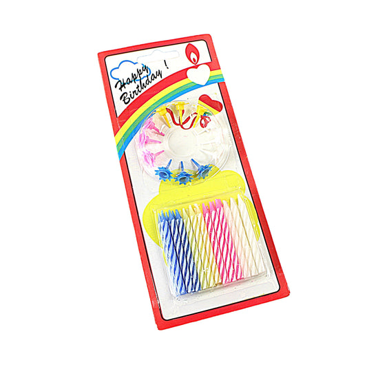 Vibrant Happy Birthday Candles Pack 24 Assorted Colors