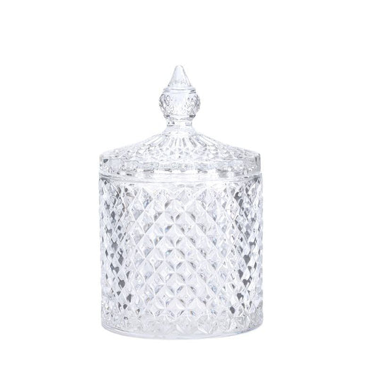 Elegant Crystal Glass Jar for Storing Sweets and Sugar