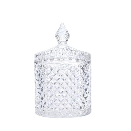 Elegant Crystal Glass Jar for Storing Sweets and Sugar