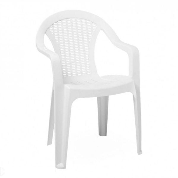 Elegant White Garden Outdoor Chair Durable Plastic Construction