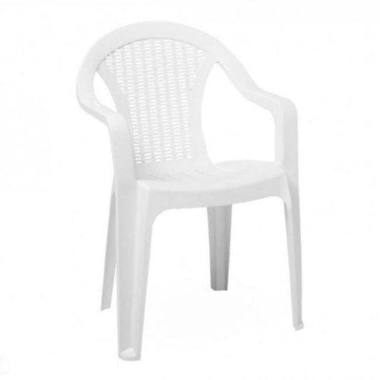Elegant White Garden Outdoor Chair Durable Plastic Construction