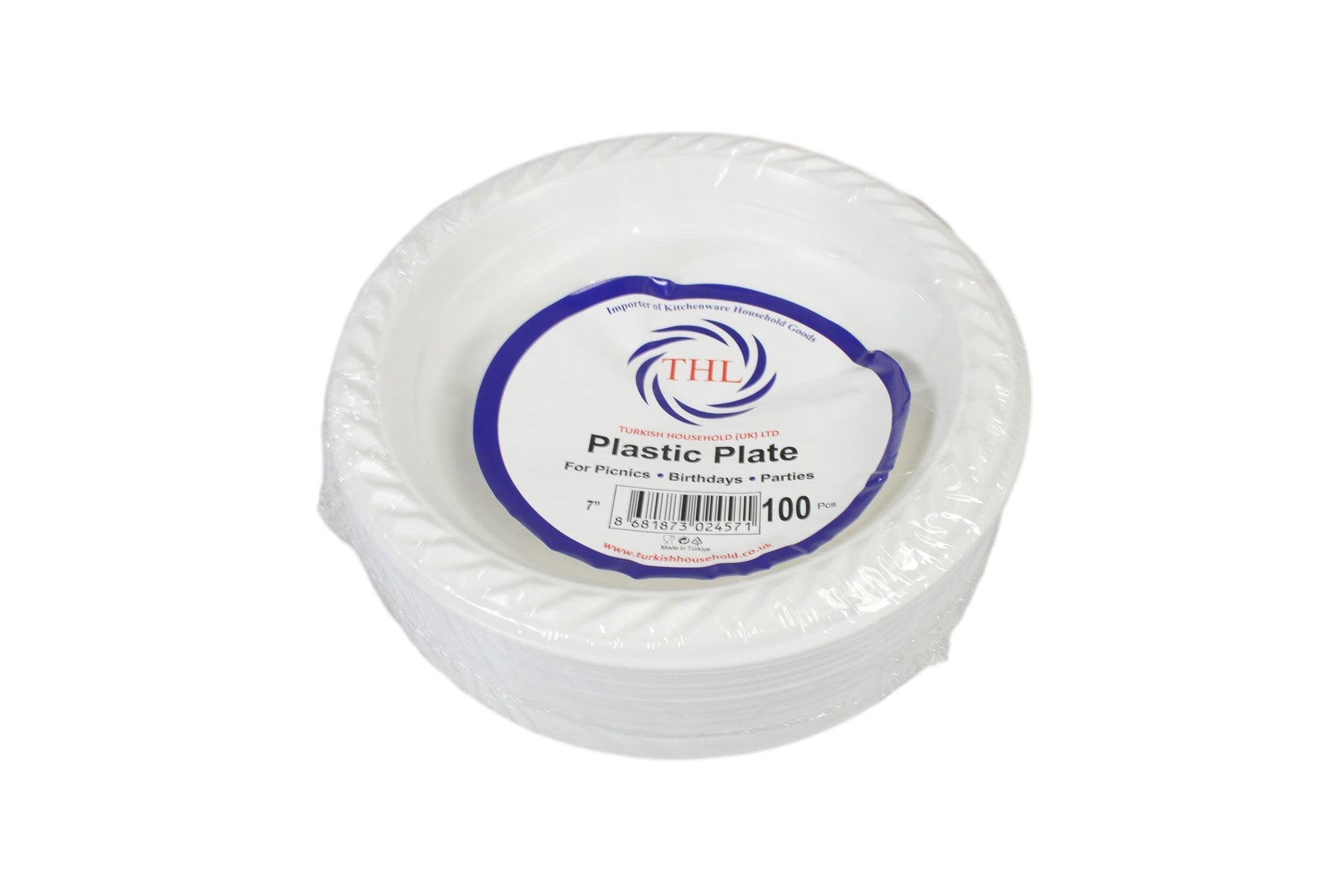100 White Plastic Plates 7 for Picnics and Parties Pack of 100