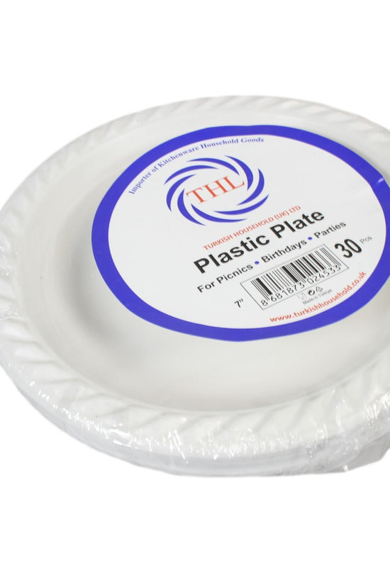 Premium Disposable White Plastic Plates Pack of 25