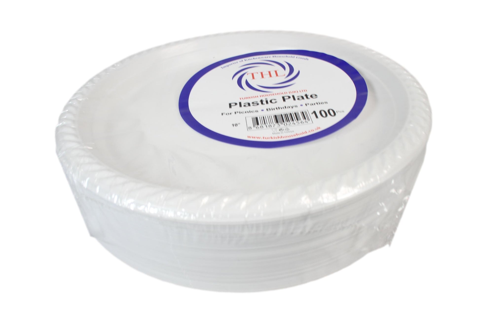 100Pack Disposable White Plastic Plates 9Inch