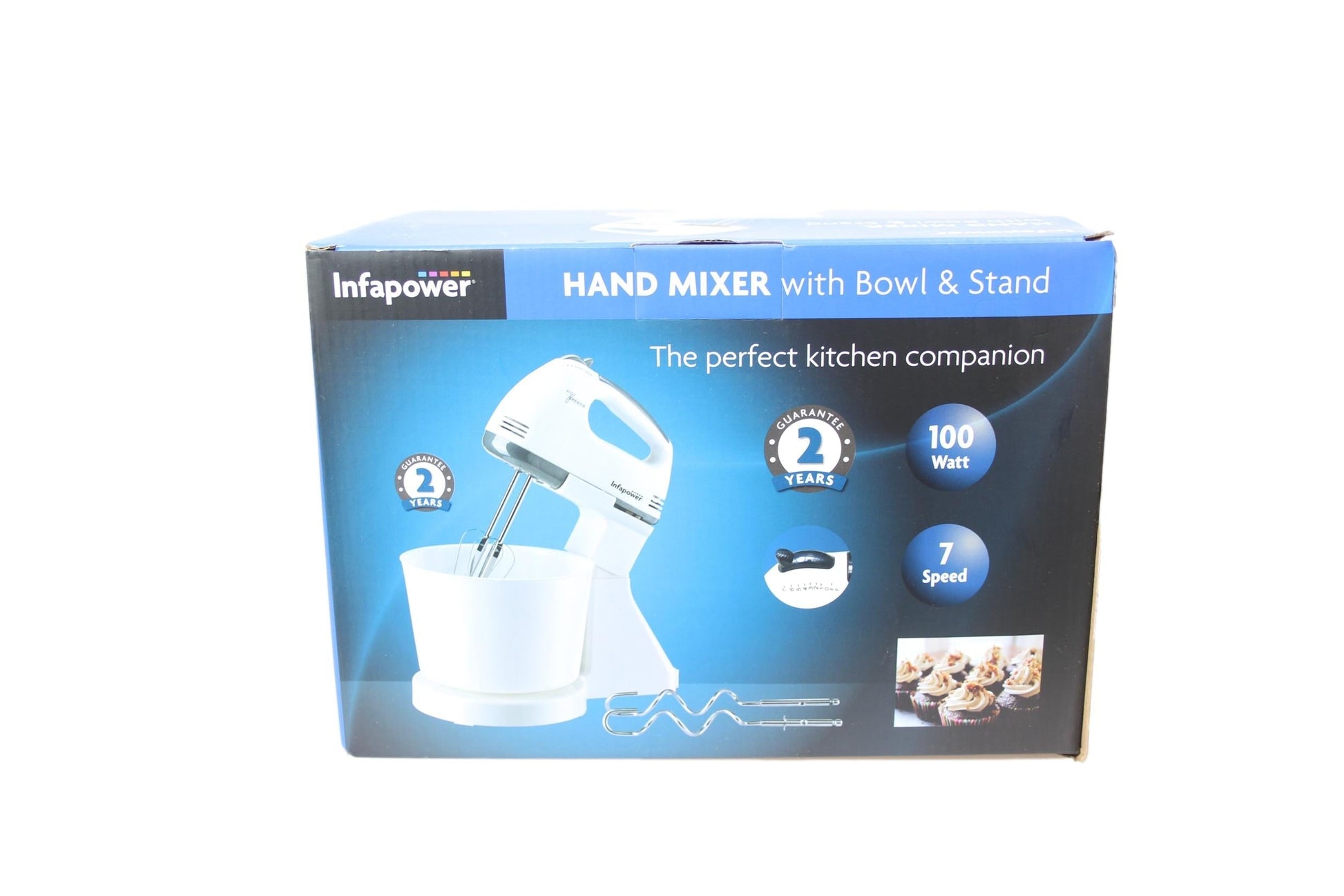 Infapower 7Speed Electric Stand Hand Mixer with 2L Bowl 100W
