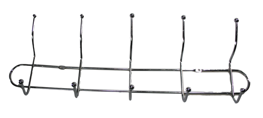 Stylish Metal Chrome 5 Hook Coat Hanger 40 x 13 x 5cm