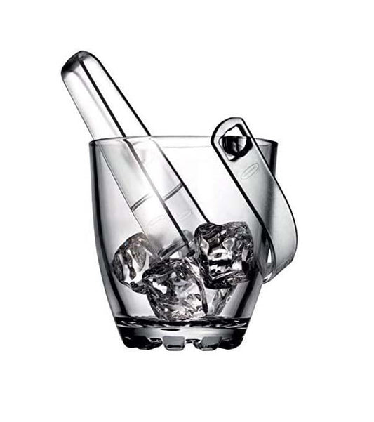 Elegant Glass Ice Bucket Set with Tongs 830ml Capacity