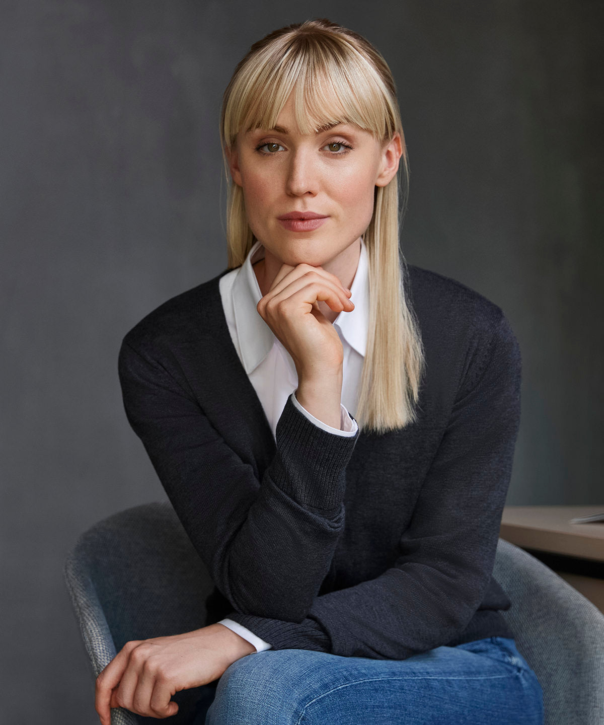Russell Collection Womens Knitted VNeck Cardigan