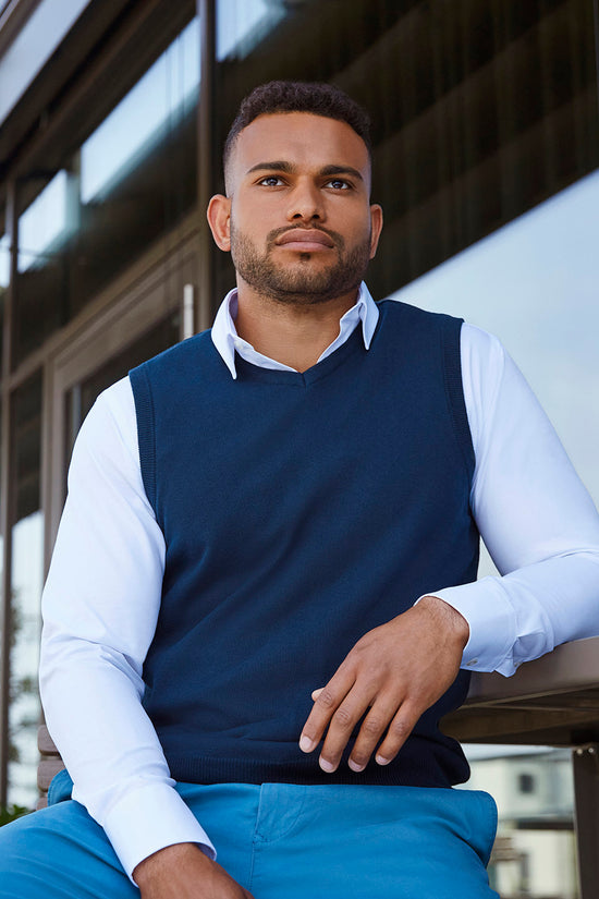 Sleeveless VNeck Knitted Sweater for Men