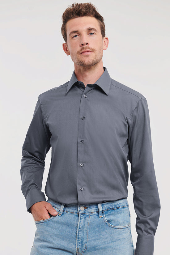 Russell Collection Long Sleeve Polycotton Poplin Shirt