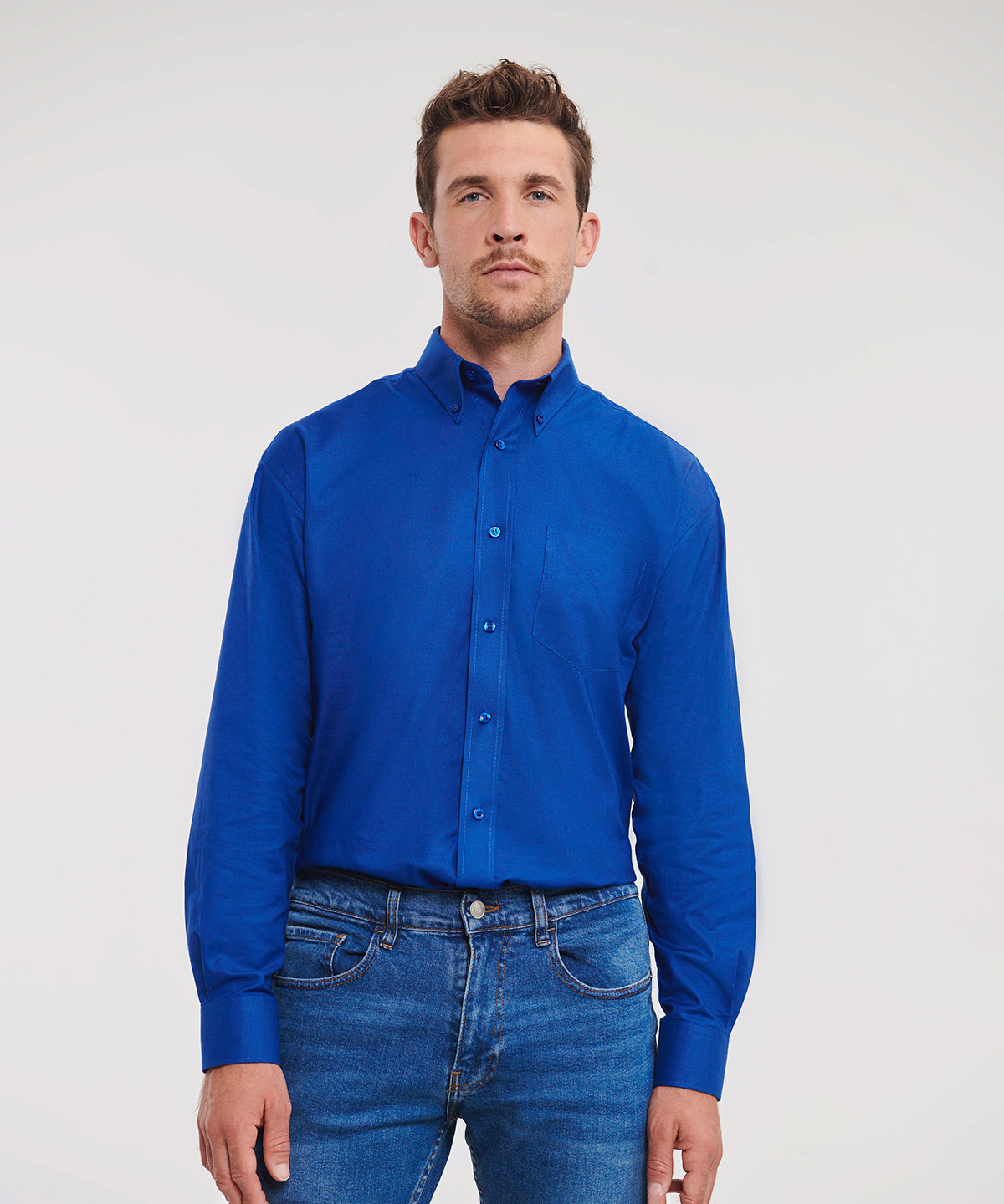 Russell Collection Mens Oxford Shirt Plus Size
