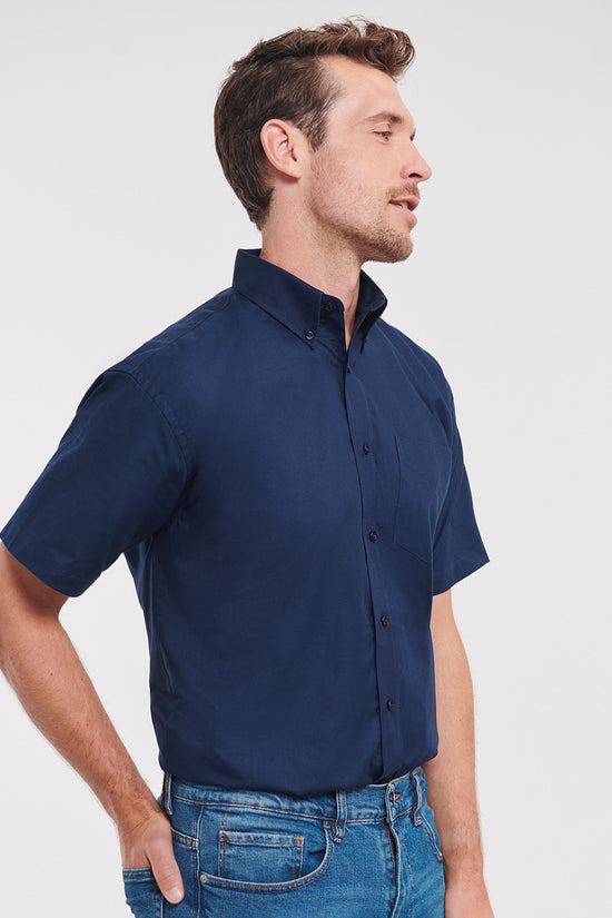 Mens Short Sleeve EasyCare Oxford Shirt Plus Size