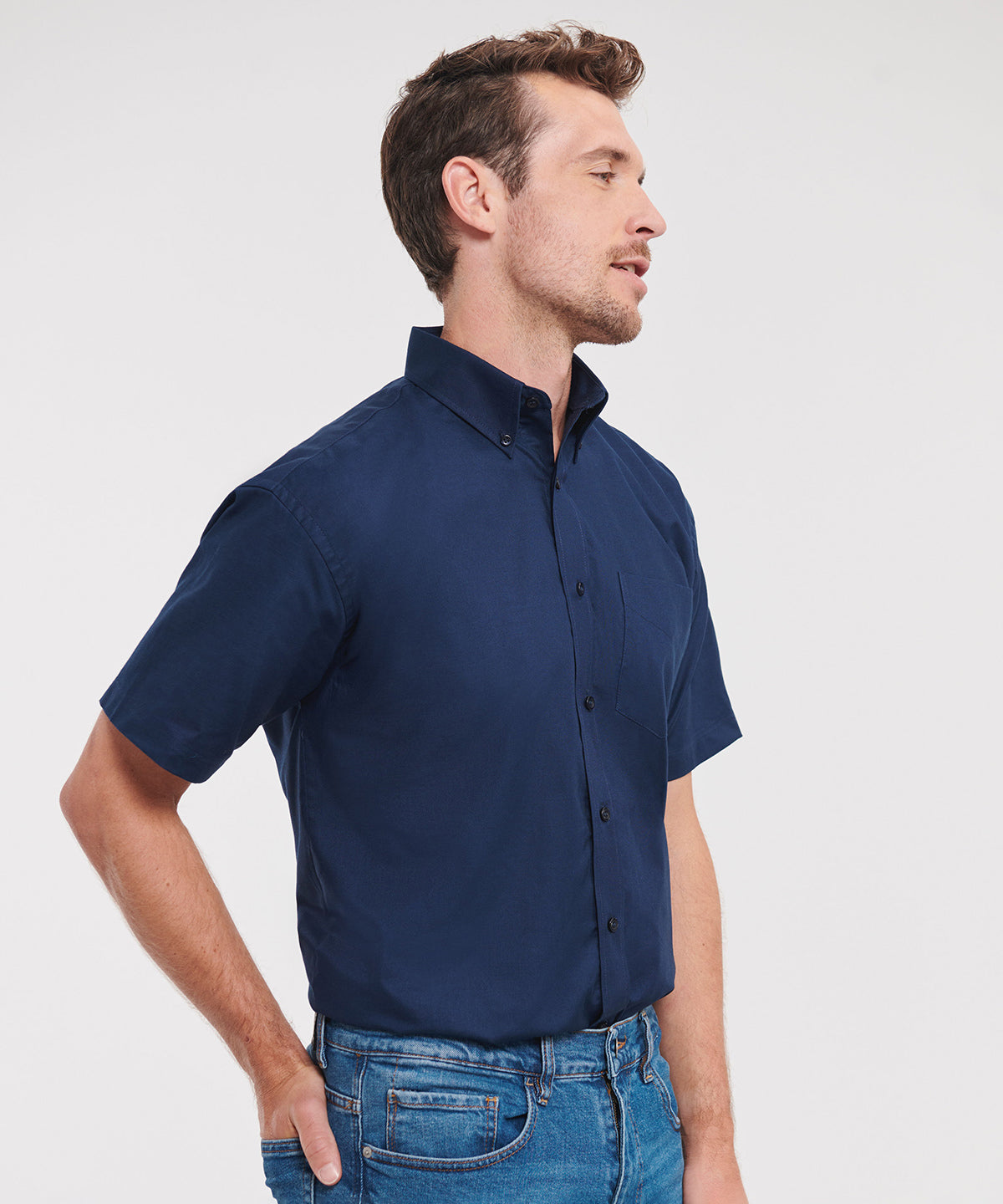 Mens Short Sleeve EasyCare Oxford Shirt Plus Size