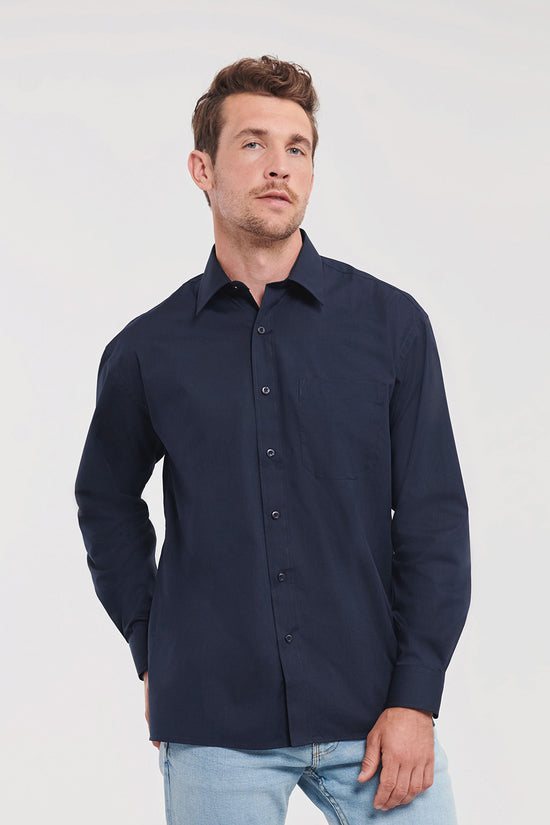 Russell Collection Polycotton Poplin Shirt for Men