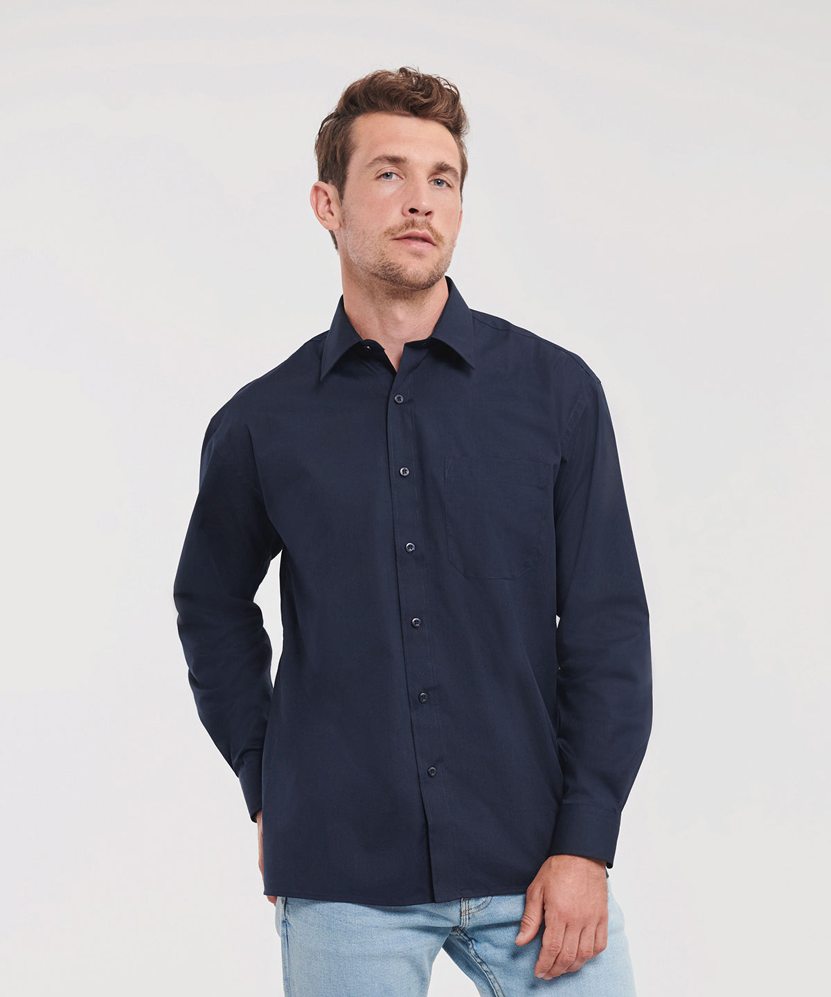 Russell Collection Polycotton Poplin Shirt for Men