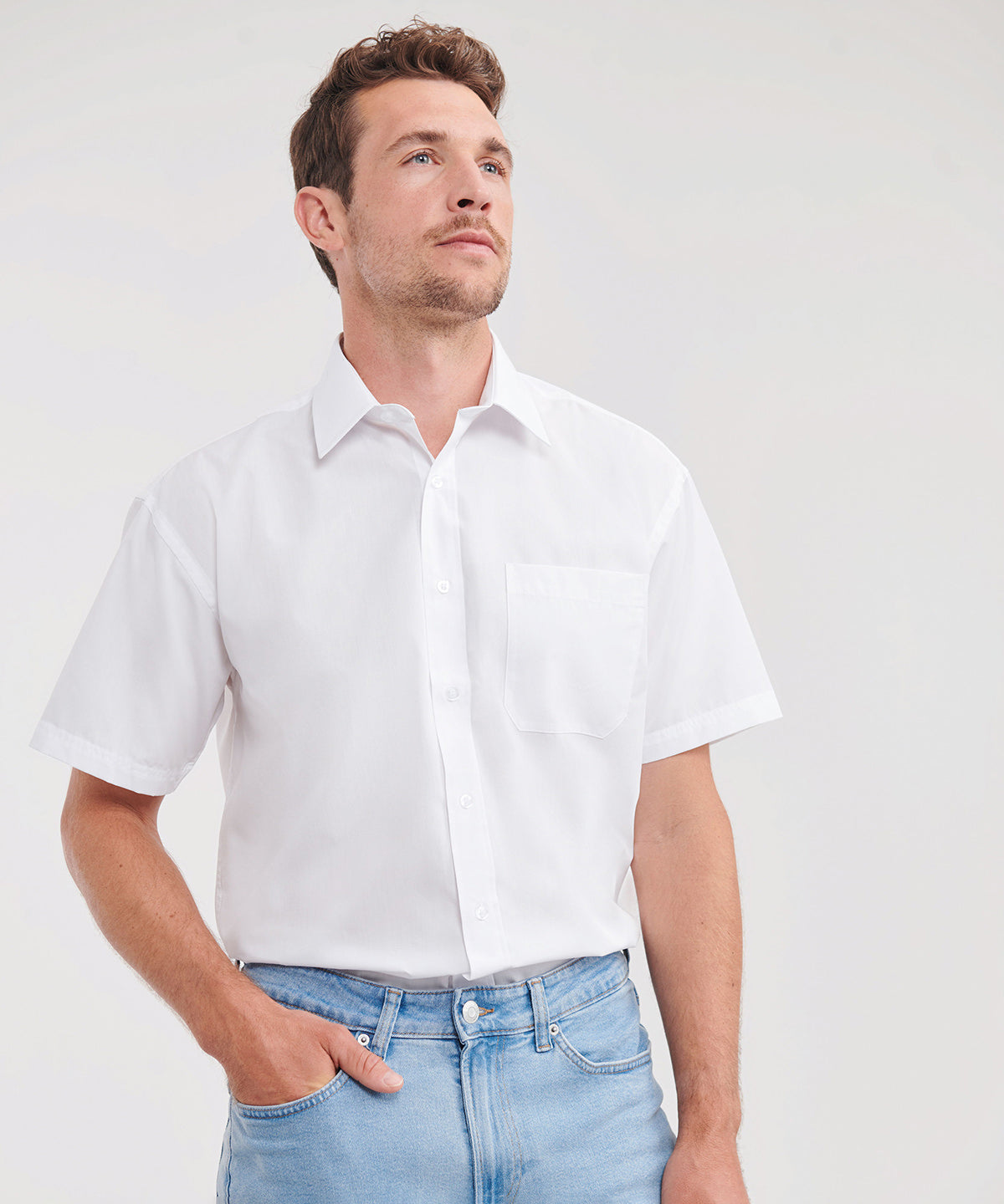 Russell Collection Polycotton Poplin Shirt for Men