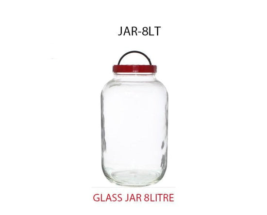 8 oz Plain Glass Cereal Storage Jar with Airtight Plastic Lid