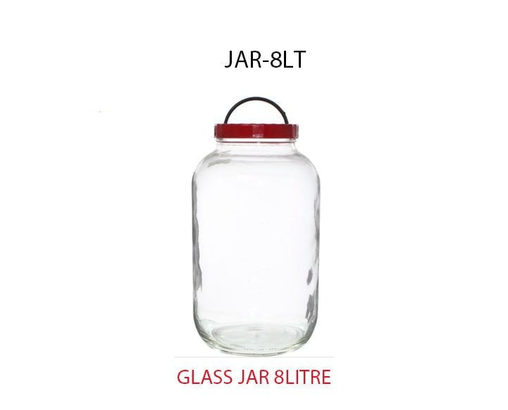 8 oz Plain Glass Cereal Storage Jar with Airtight Plastic Lid