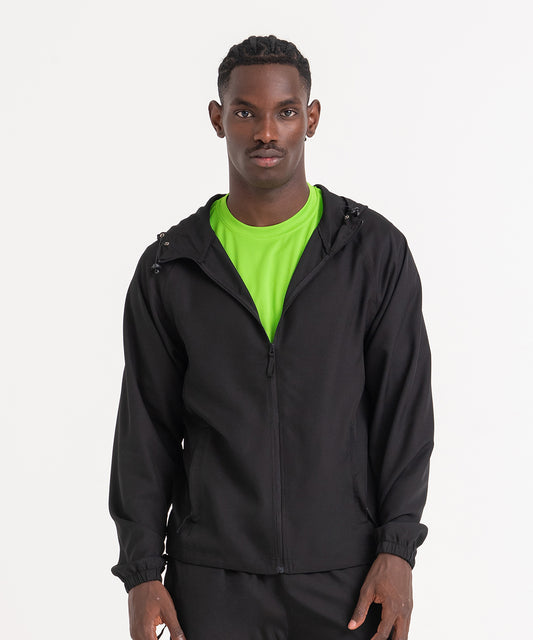 Jet Black Lightweight Track Jacket with QuickDry Fabric