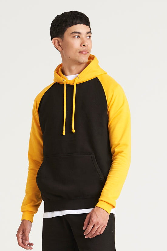 Mens Baseball Hoodie with Raglan Sleeves
