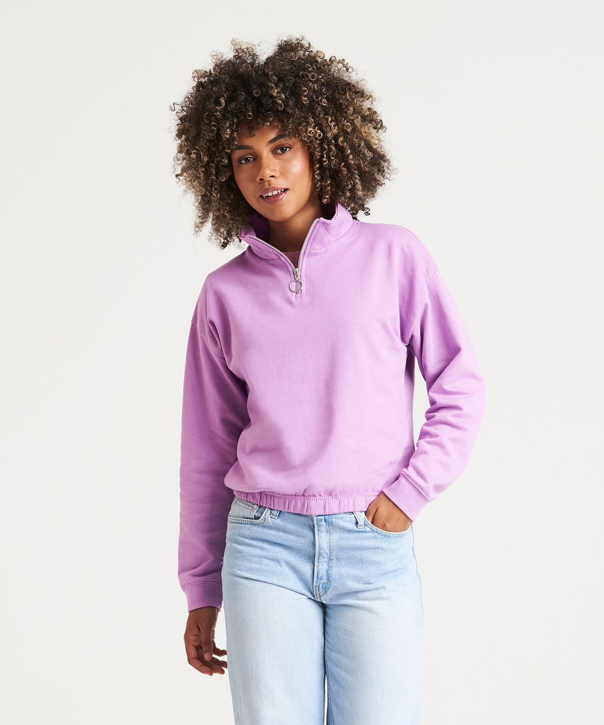 AWDis Just Hoods Womens Cropped Zip Sweatshirt